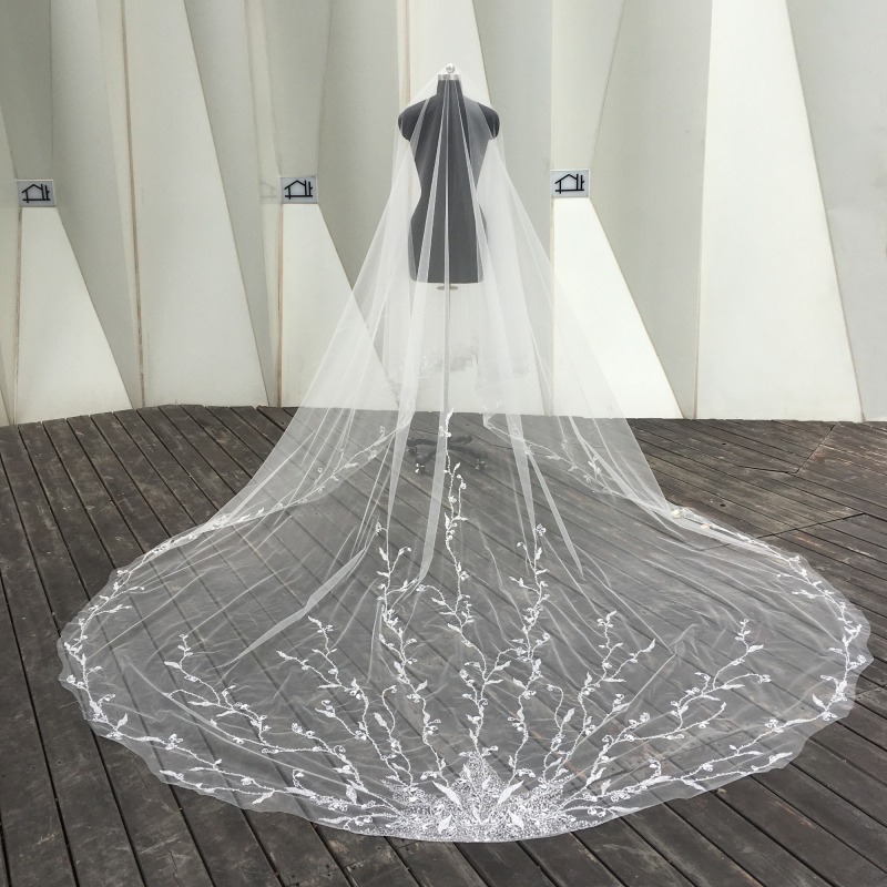 Professional Standard Factory Wholesale Luxury Bridal Cathedral White Wedding Veil