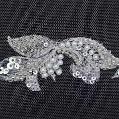 Luxury Style Exquisite Elegant Wedding Dress Lace Applique Fand Broder Trimmings With Beaded