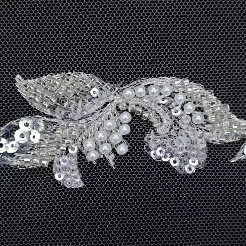 Luxury Style Exquisite Elegant Wedding Dress Lace Applique Fand Broder Trimmings With Beaded