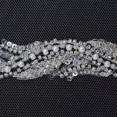 Oem Elegant Design Dress Accessories Sequins Beaded Lace Trimming Beads Border For Party