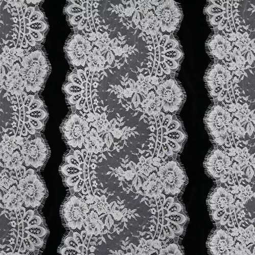 Exquisite Style Design Flower Trim Embroidery With Beaded French Lace Fabric For Bridal