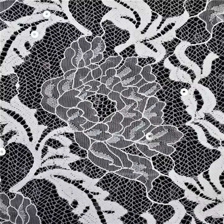 Elegant Style Design Luxury Beaded Sequin French Lace Fabric For Dress