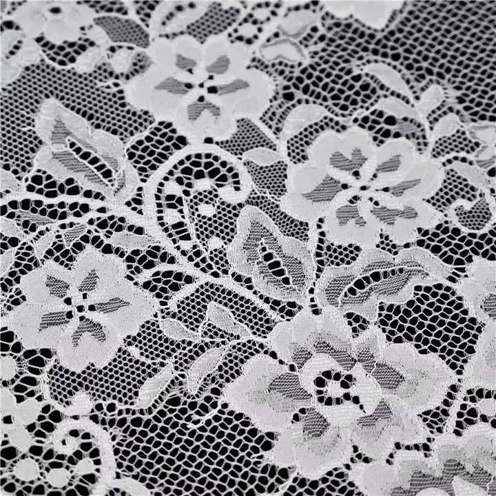 High End Vitas Romantic Style Embroidered Flower Design Ivory White French Lace For Bridal