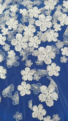 3D Handmade handmade beaded Sequins tecido de renda frisados flower bordado for wedding bridal dress embroidery lace fabric
