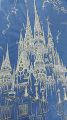 Dreamlike fairytale castle heavy luxury shine beaded Sequins embroidered embroidery lace fabric