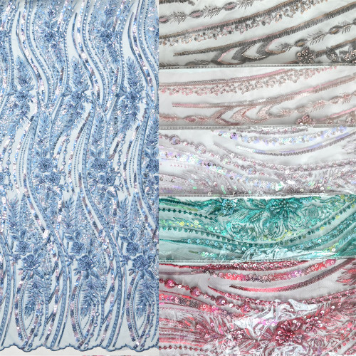 Delivery fast encaje bordado tela de encaje nigerian african beaded Sequins embroidered embroidery lace fabri