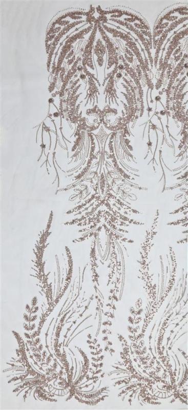 Tela de encaje bordado african beaded sequins nigerian embroidered lace fabric