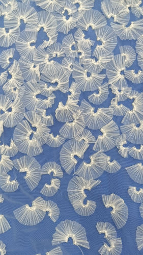 Luxury 3D flower hand beaded embroidery beaded lace fabric