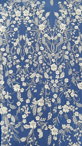 Super heavy glitter beaded sequins embroidered for wedding bridal dress embroidery lace fabric