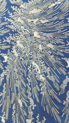 Heavy beaded sequins embroidered for wedding bridal dress embroidery lace fabric