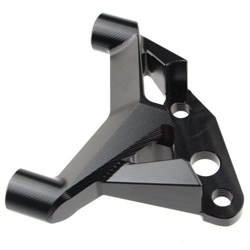 Mechanically connected aluminum bracket matt black anodized