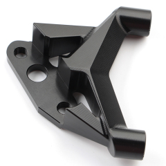 Mechanically connected aluminum bracket matt black anodized