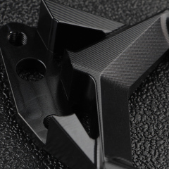 Mechanically connected aluminum bracket matt black anodized