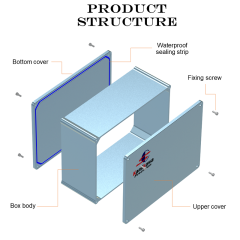 Kamikawa Custom Metal Electrical Junction Boxes Dustproof Outdoor Clear Cover IP68 Standard Depth Waterproof Junction Box