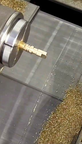 Copper shaft processing#CNC machining service#turning and milling combined processing