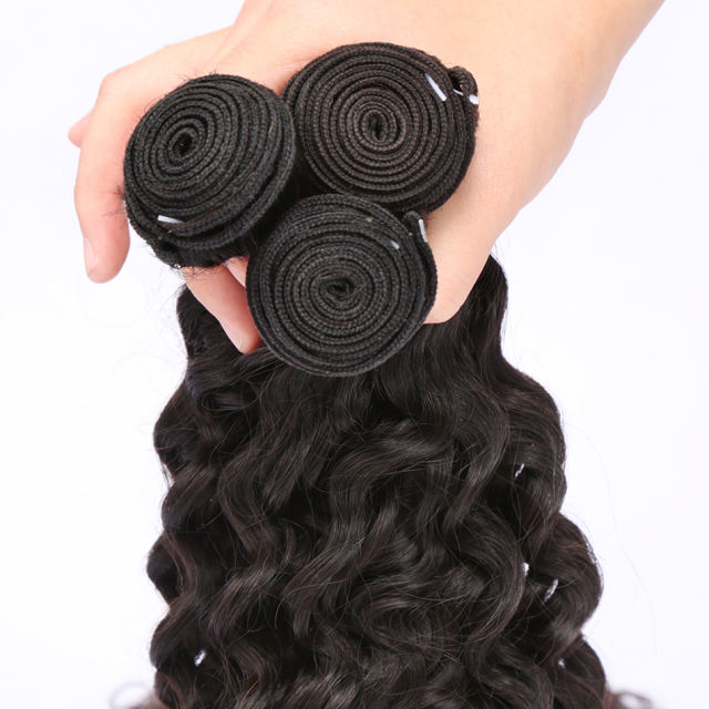 12A Malaysian Hair Bundles 1 3  Deal Deep Wave Long Curly Human Hair Weave Wholesale Raw Virgin Loose Water Wave