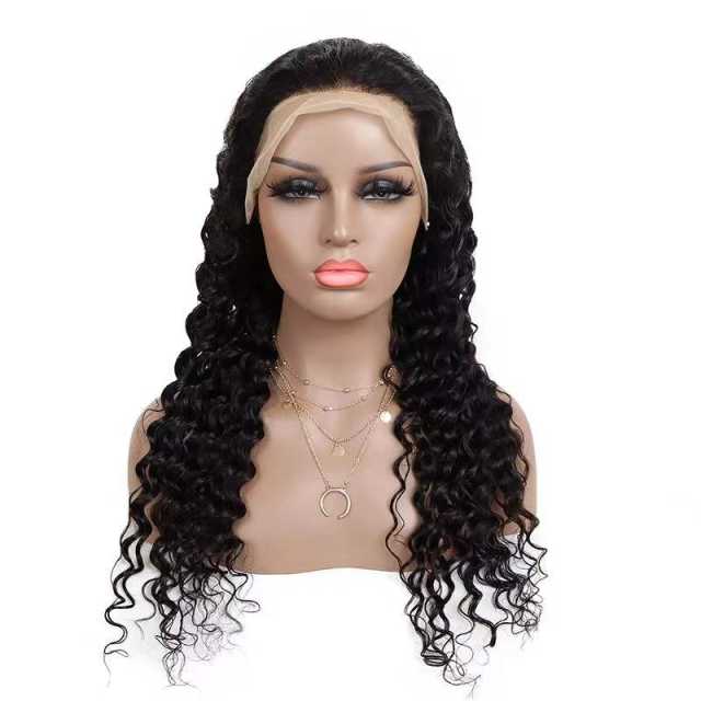 13x4 Transparent Lace Wig Loose Deep Wave Frontal Wig For Women Remy Peruvian Pre Plucked With Baby Hair With 150% 180% Density