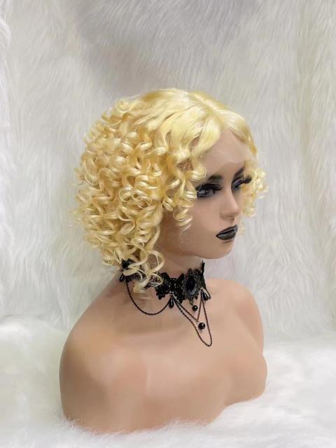 Short 613 Blonde Wave Ombre Daily Hair 13*4 Front Lace Wigs For White Women With Bangs Cosplay for Women African American Body Wave