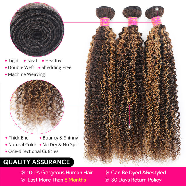 12A Curly 28 30  Inch Remy Virgin Brazilian Hair Weave Human Hair Bundles Curly Highlight Color Human Hair Weave Extension