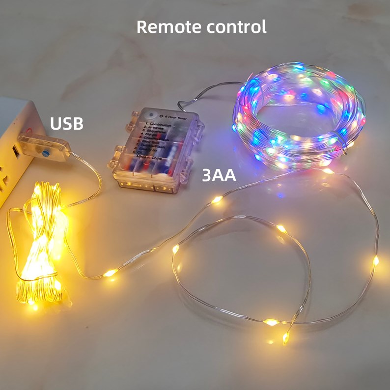 USB powered battery powered led high quality high brightness soft wire copper string outdoor christmas light