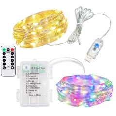USB powered battery powered led high quality high brightness soft wire copper string outdoor christmas light