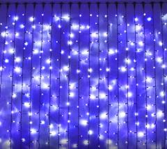 High Quality 3*2m 3*3m Customized Size AC110V/220V Outdoor Decoration Waterproof LED Curtain String Light Rubber Wire