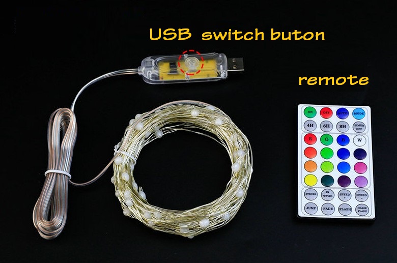 new design 16 colors rgb color changing LED string light with remote for Christmas decoration