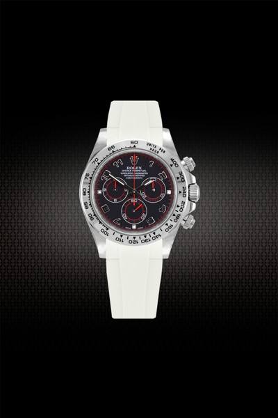 Rubber Strap For Rolex Daytona 116509 White Gold (Only Numberal Markers)