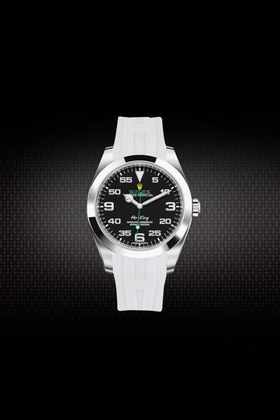 （Cut style）Rubber Strap For Rolex Air-King  40mm 116900