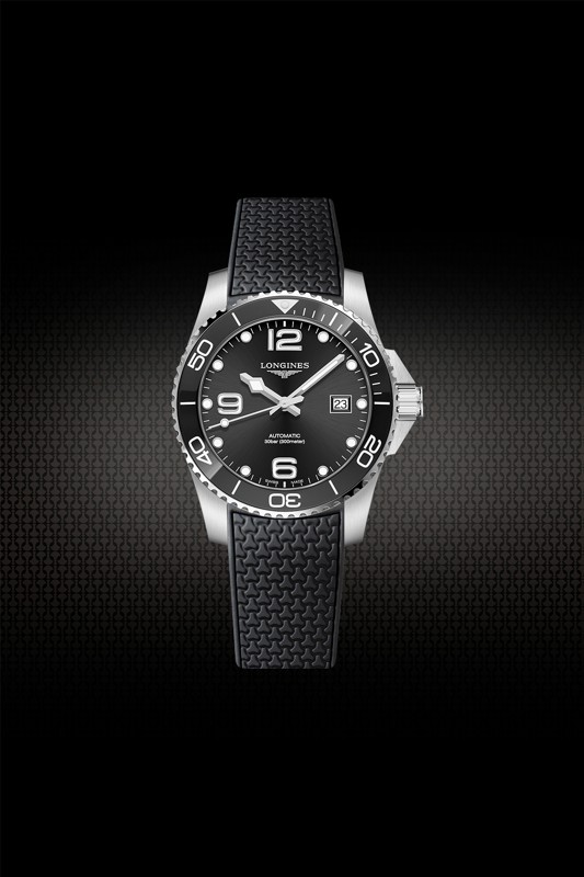 Longines hydroconquest grey rubber strap hot sale