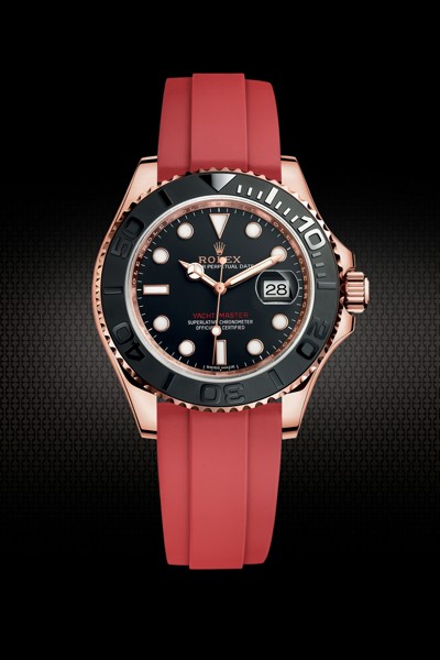 Yacht master discount with rubber strap