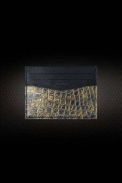 VGENARI  Card Case Crocodile Leather & cowhide
