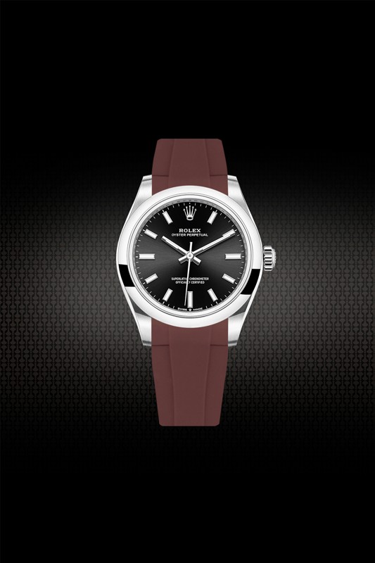 Rolex oyster hotsell perpetual black strap