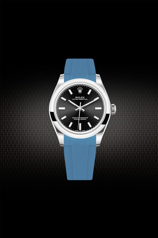 Rolex oyster perpetual with rubber 2024 strap