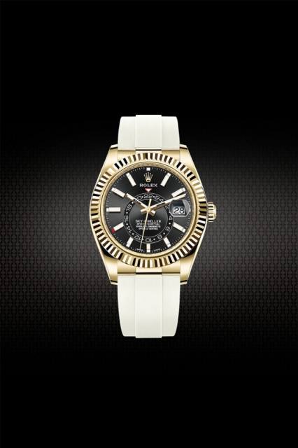 Vagenari Rubber Strap For Rolex Sky-Dweller 42mm YG RG 326238 326235