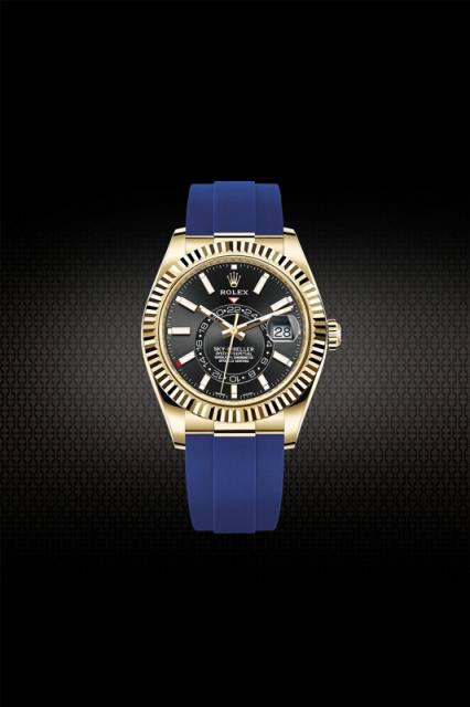 Vagenari Rubber Strap For Rolex Sky-Dweller 42mm YG RG 326238 326235