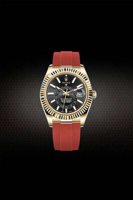 Vagenari Rubber Strap For Rolex Sky-Dweller 42mm YG RG 326238 326235