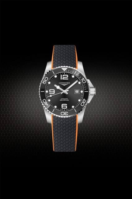 Rubber Strap For Longines HydroConquest 41/43mm Two Tone With Folding Buckle