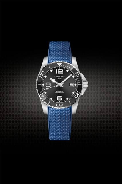 Rubber Strap For Longines HydroConquest 41/43mm Two Tone With Folding Buckle