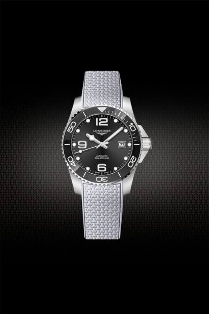 Rubber Strap For Longines HydroConquest 41/43mm Two Tone With Folding Buckle