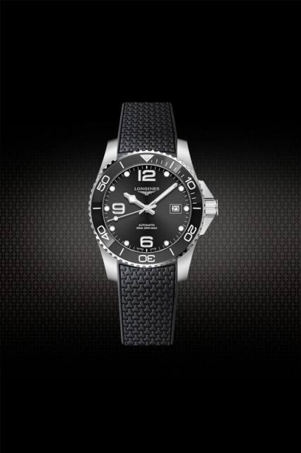 Rubber Strap For Longines HydroConquest 41/43mm Two Tone With Folding Buckle