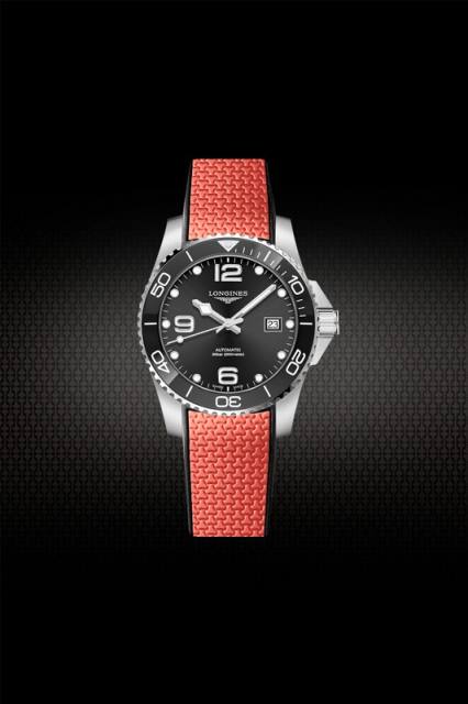 Rubber Strap For Longines HydroConquest 41/43mm Two Tone With Folding Buckle