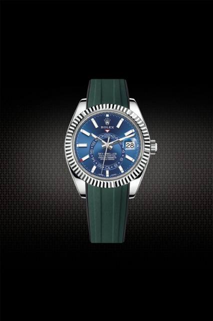 Rubber Strap For Rolex Sky-Dweller 42mm 326934.326933 Three-piece links