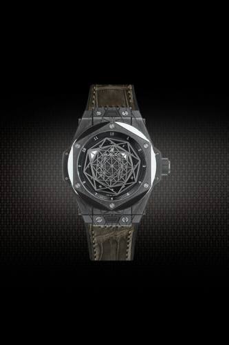 Alligator&Rubber Strap For Hublot BigBang SANG BLEU I 45MM