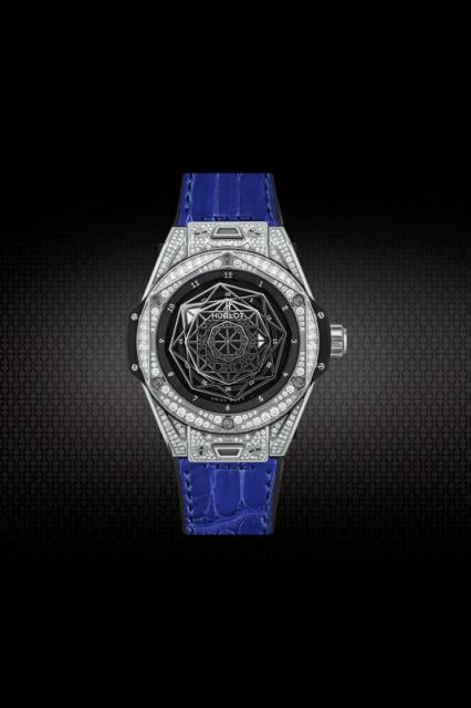 Alligator&Rubber Strap For Hublot BigBang SANG BLEU I 45MM