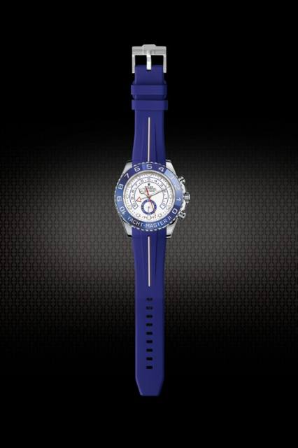 Blue Rubber Strap for Rolex Yachtmaster 40mm - Classic Series