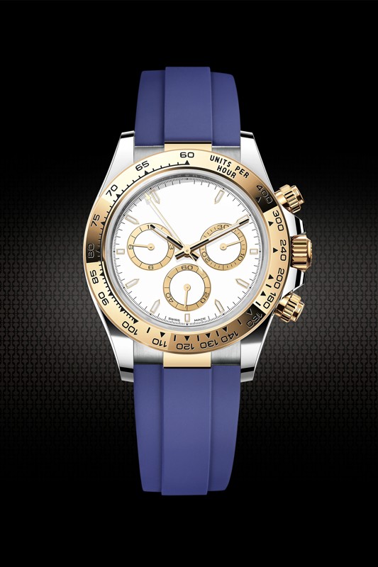 Custom Design The rubber strap for Rolex daytona 116503.116523 with TT 22K gold endlink and rubber strap