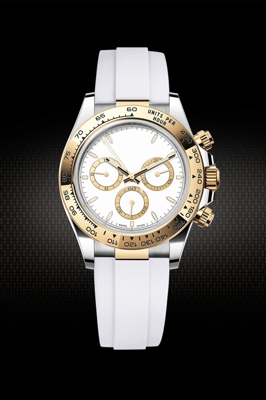 Custom Design The rubber strap for Rolex daytona 116503.116523 with TT 22K gold endlink and rubber strap