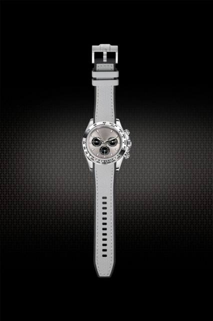 Rubber Strap For Rolex Daytona 116509 White Gold Tang Buckle