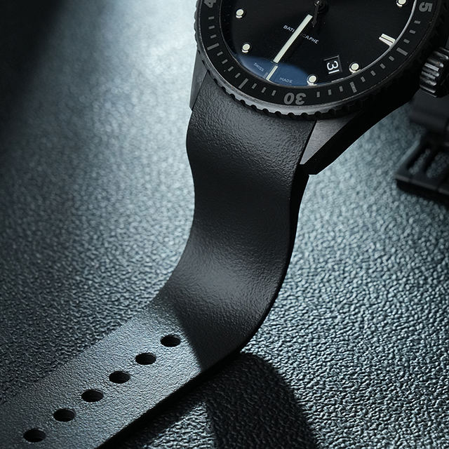 (Curved End) Rubber Strap For Fifty Fathoms Ceramic ref.5000 43mm